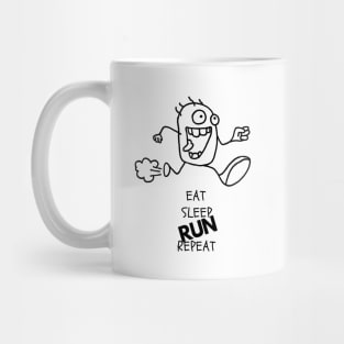 Harvey in Eat Sleep Run Repeat mode Mug